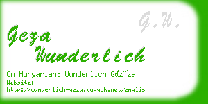 geza wunderlich business card